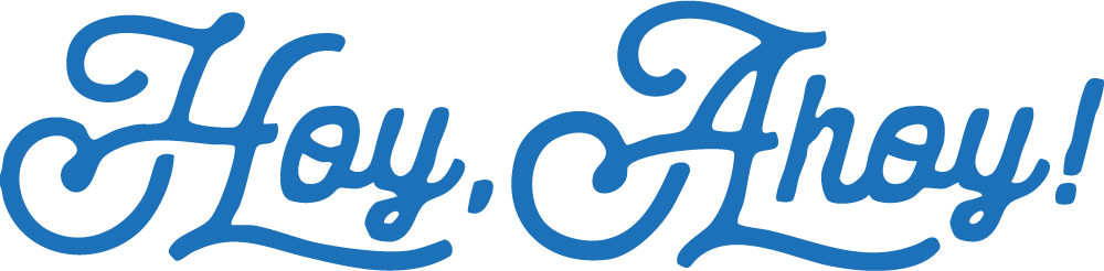 Logo Hoy, Ahoy! em azul